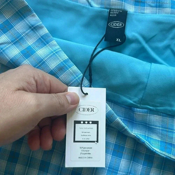 NWT Cider Checketed Blue Belted Skort Sz XL - Picture 6 of 9
